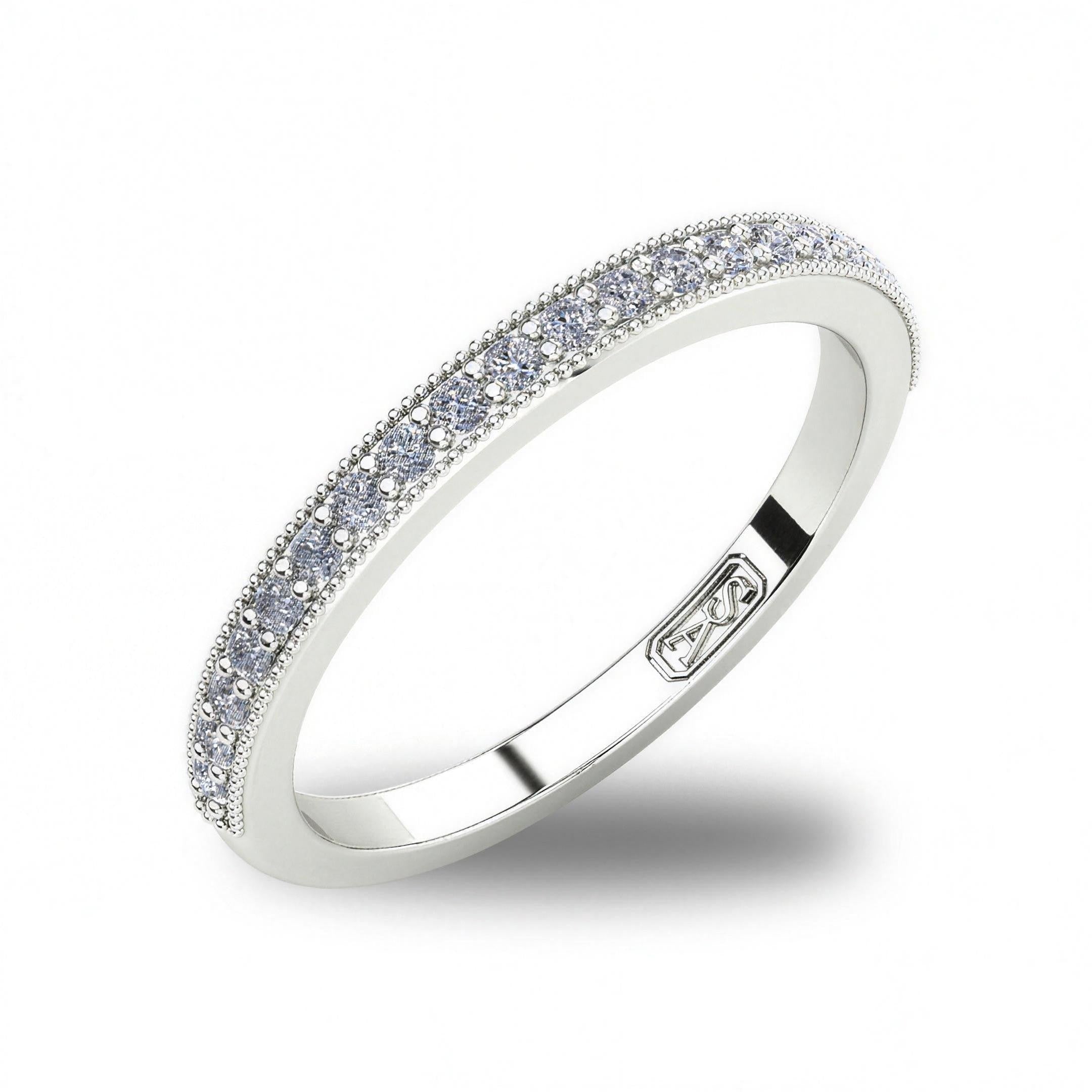 Grain Set Diamond Wedding Band