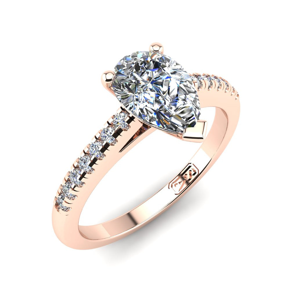 'Julia' Pear Cut Lab Grown Engagement Ring