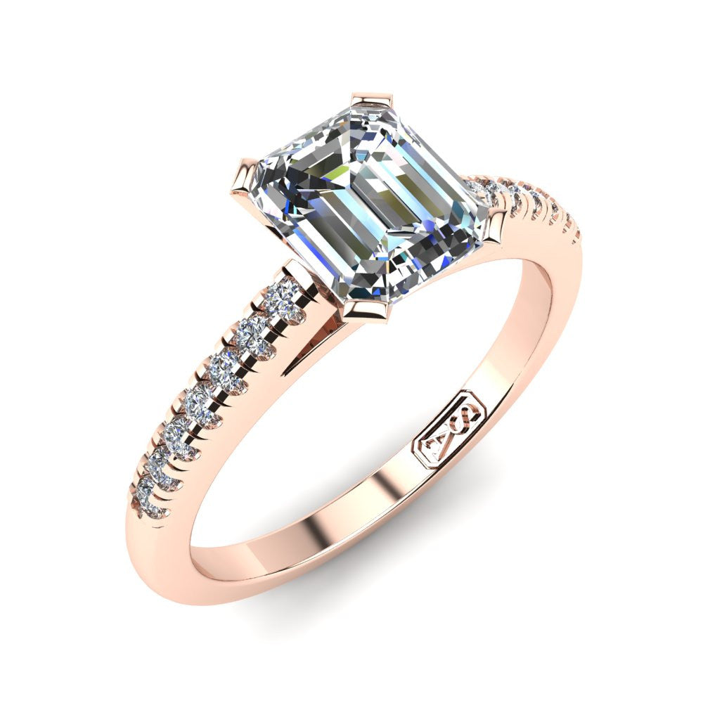 'Julia' Emerald Cut Lab Grown Engagement Ring