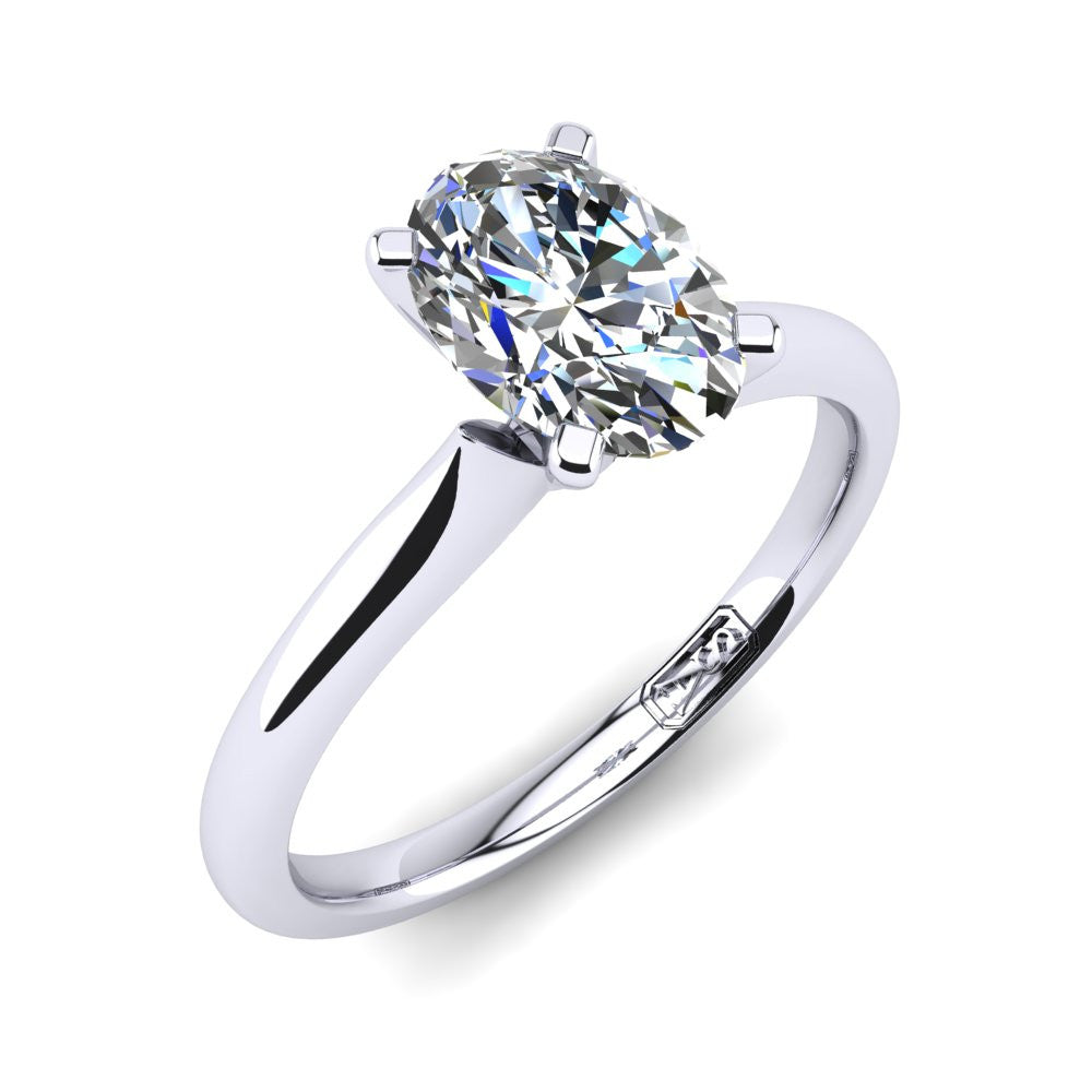 'Delta' Oval Cut Lab Grown Engagement Ring