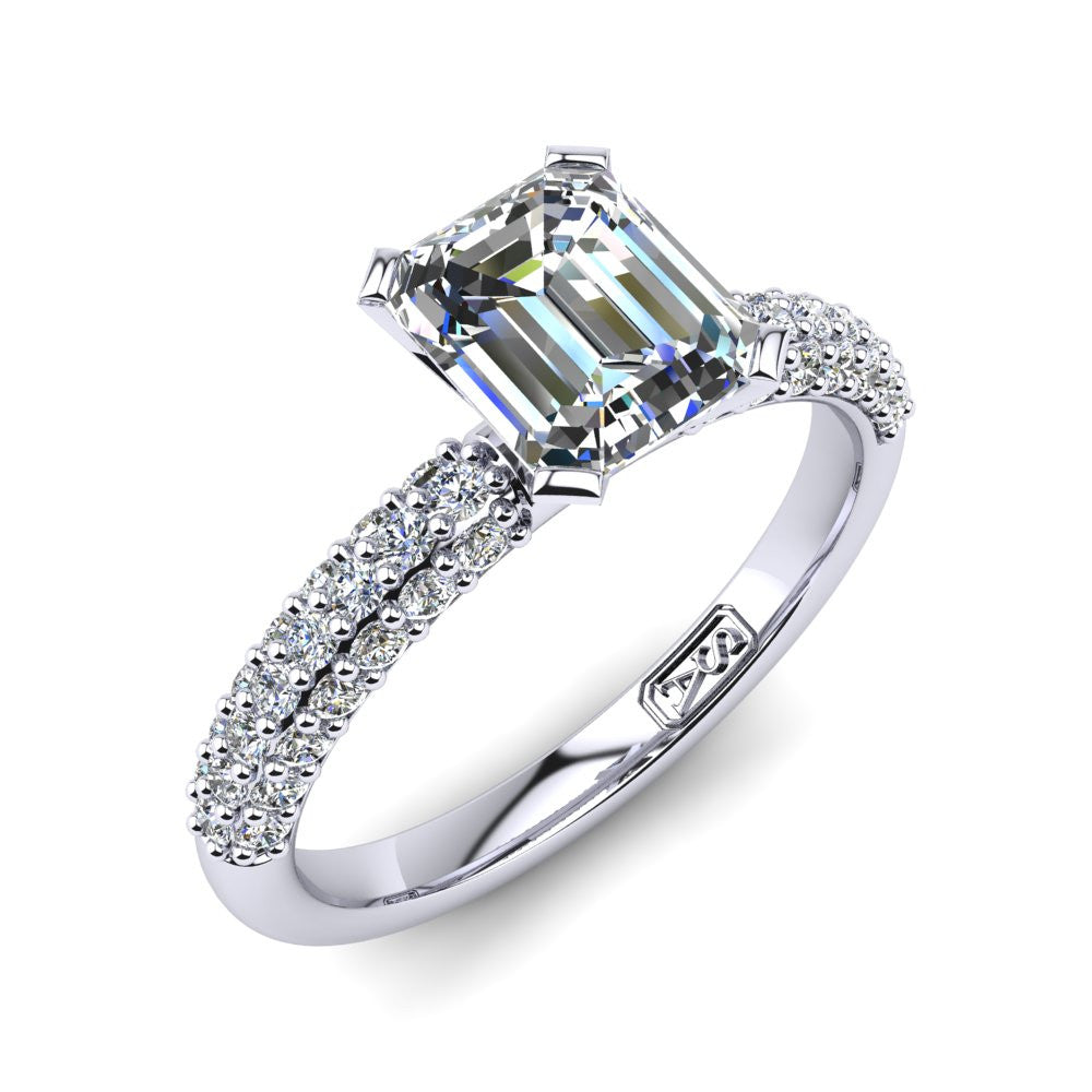 'Kylie' Emerald Cut Lab Grown Engagement Ring