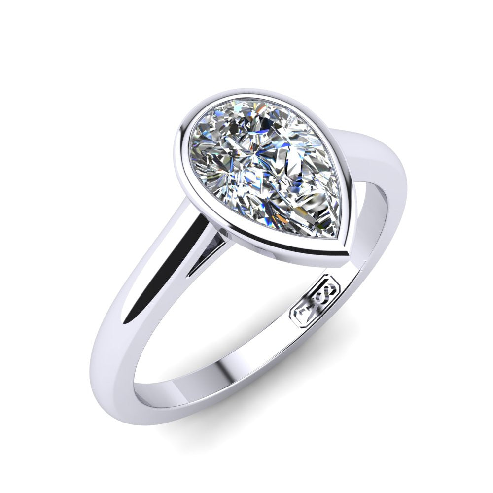 'Abbie' Pear Cut Lab Grown Engagement Ring