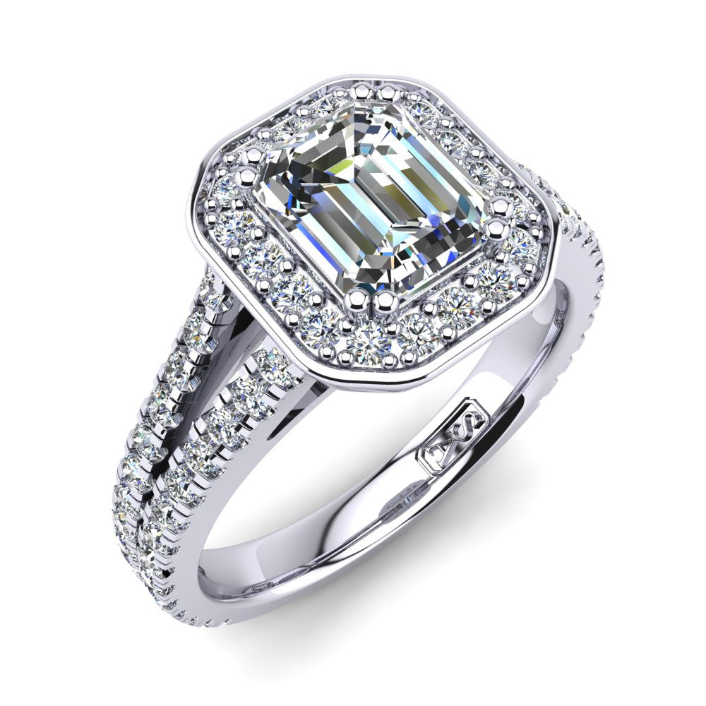 'Flora' Emerald Cut Lab Grown Engagement Ring
