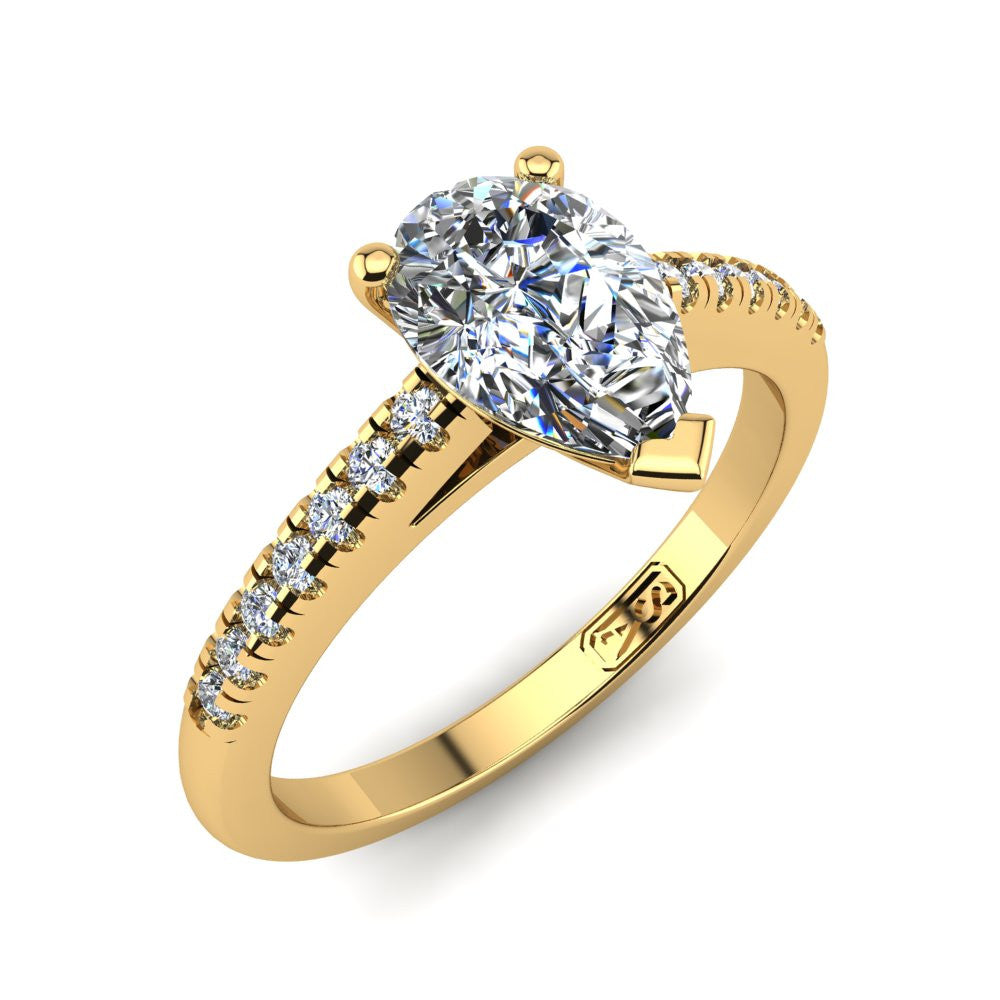 'Julia' Pear Cut Lab Grown Engagement Ring