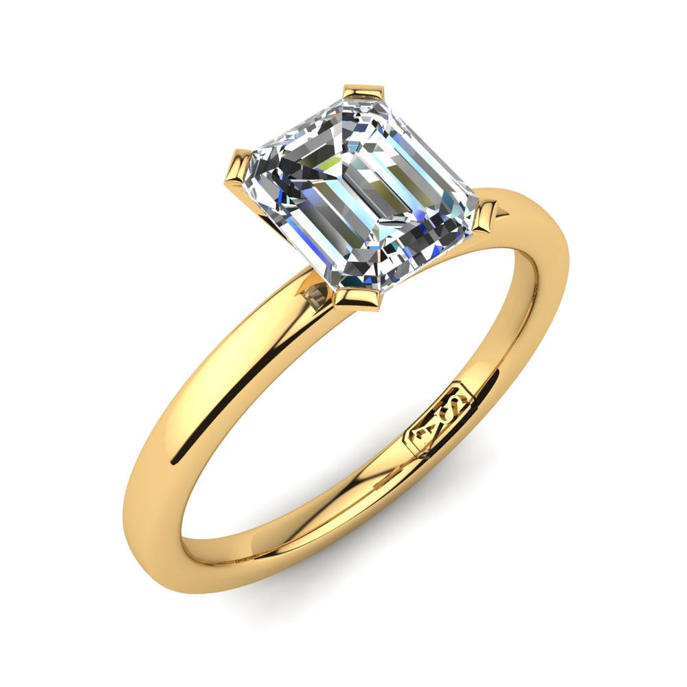 'Fiona' Emerald Cut Lab Grown Engagement Ring
