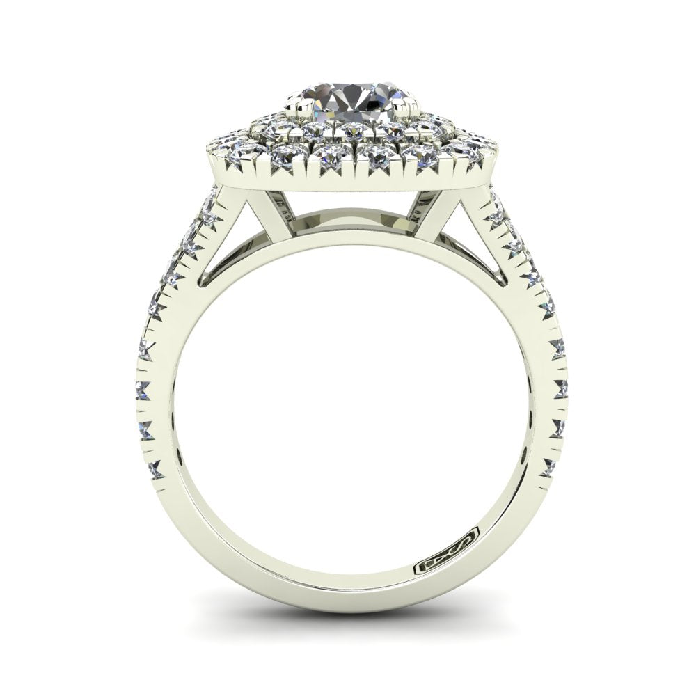 Emma Round Brilliant Cut Engagement Ring in white gold, front view