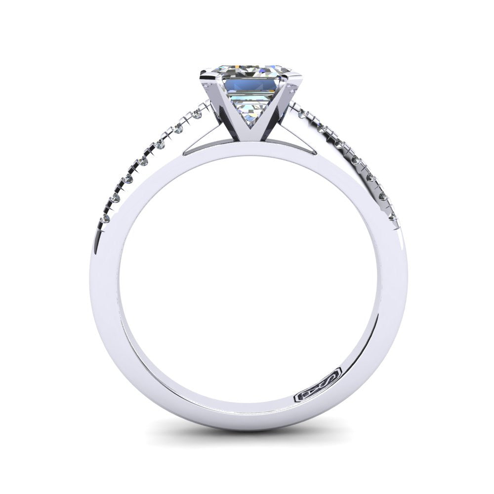 'Julia' Emerald Cut Lab Grown Engagement Ring