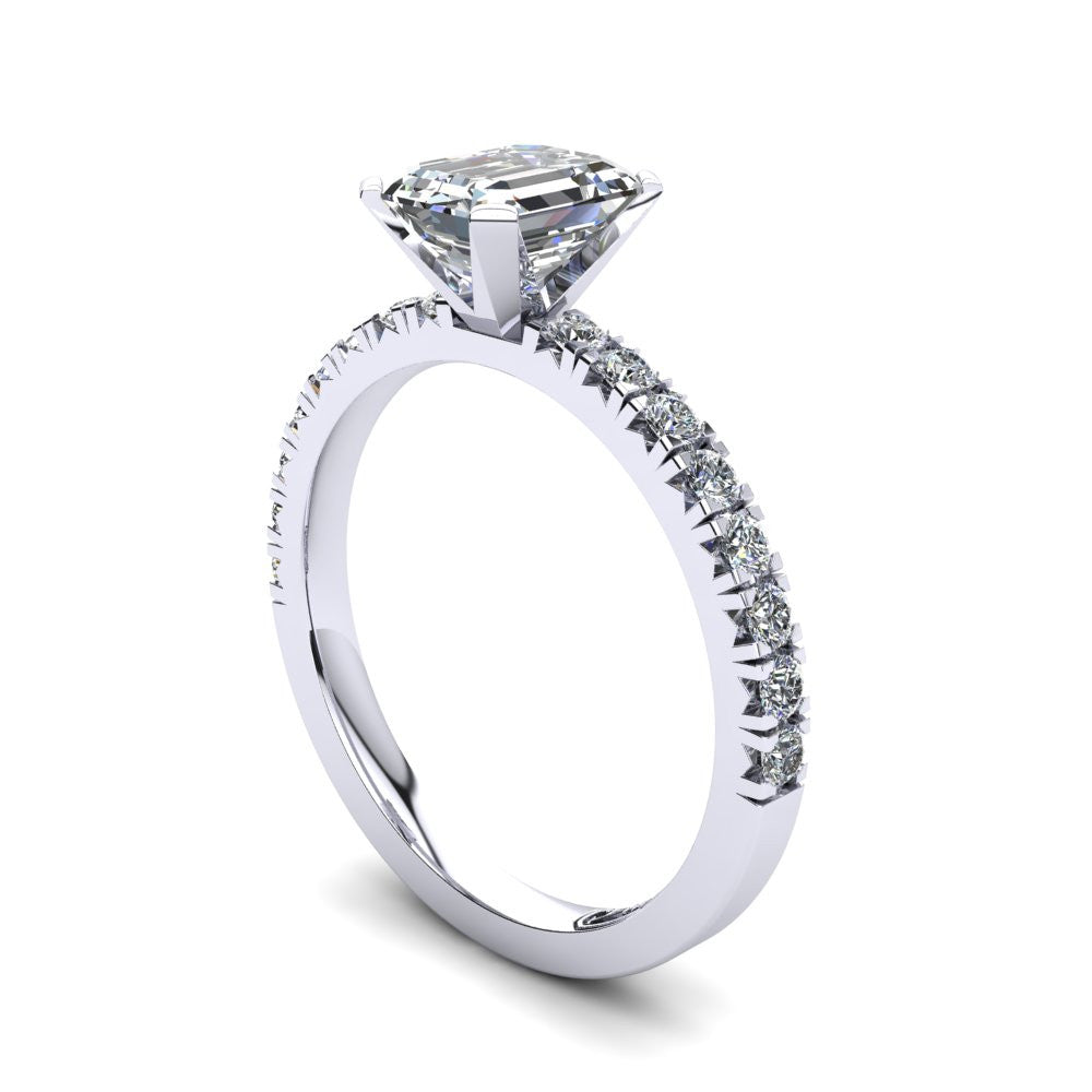 'Emily' Emerald Cut Lab Grown Engagement Ring