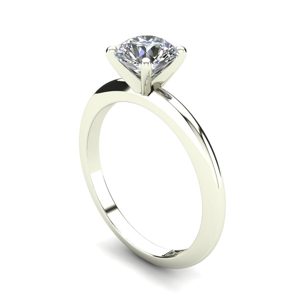 Grace Round Brilliant Cut Lab Grown Engagement Ring in white gold, three-quarter view from the other side