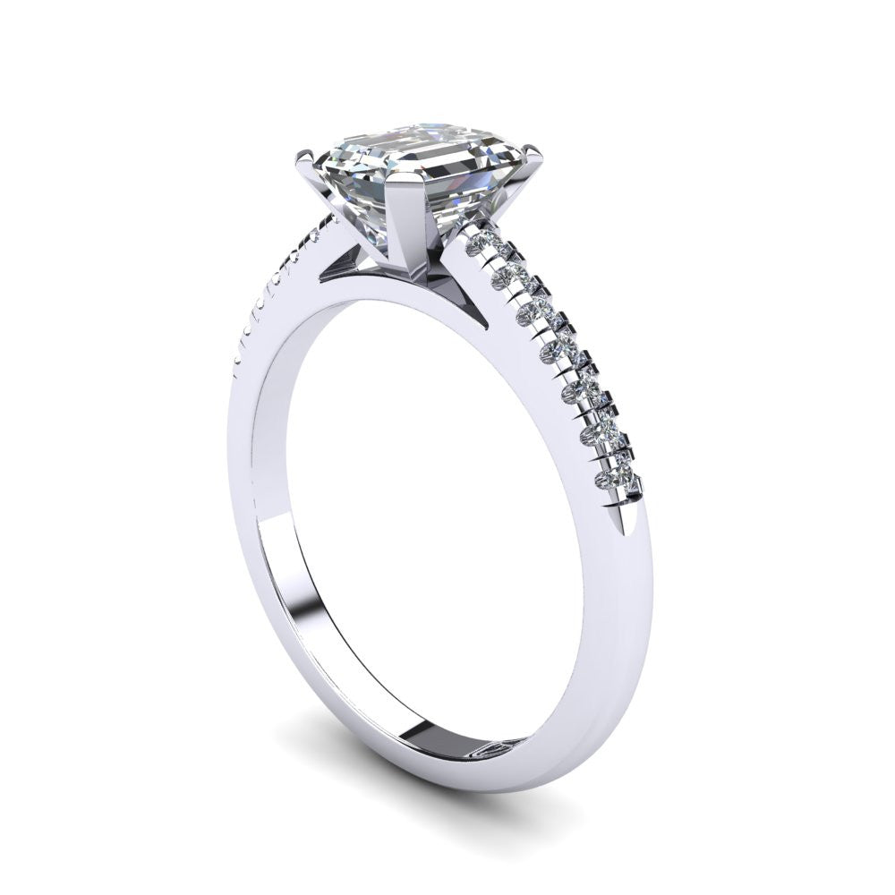 'Julia' Emerald Cut Lab Grown Engagement Ring