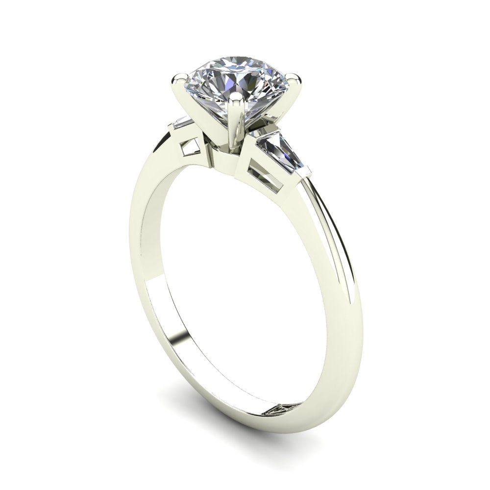 Marni Round Brilliant Cut Engagement Ring in white gold, three-quarter view from the other side