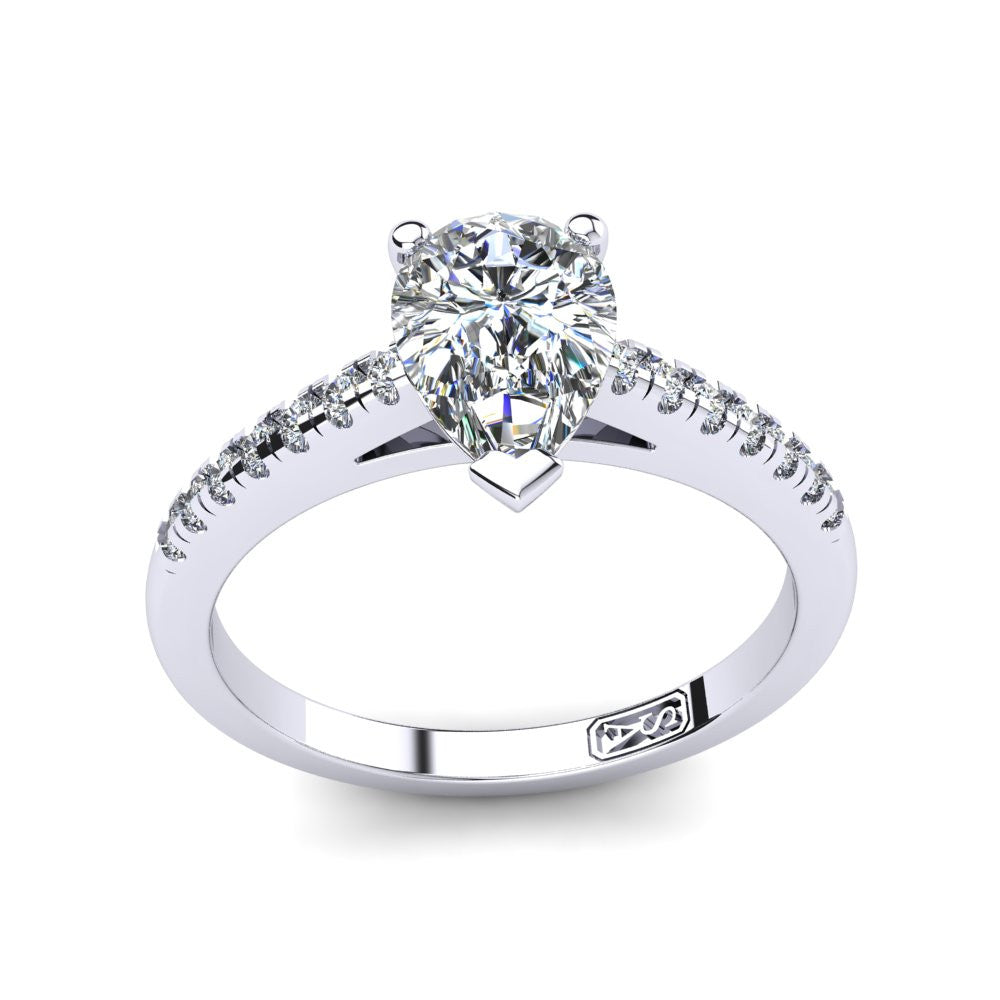 'Julia' Pear Cut Lab Grown Engagement Ring