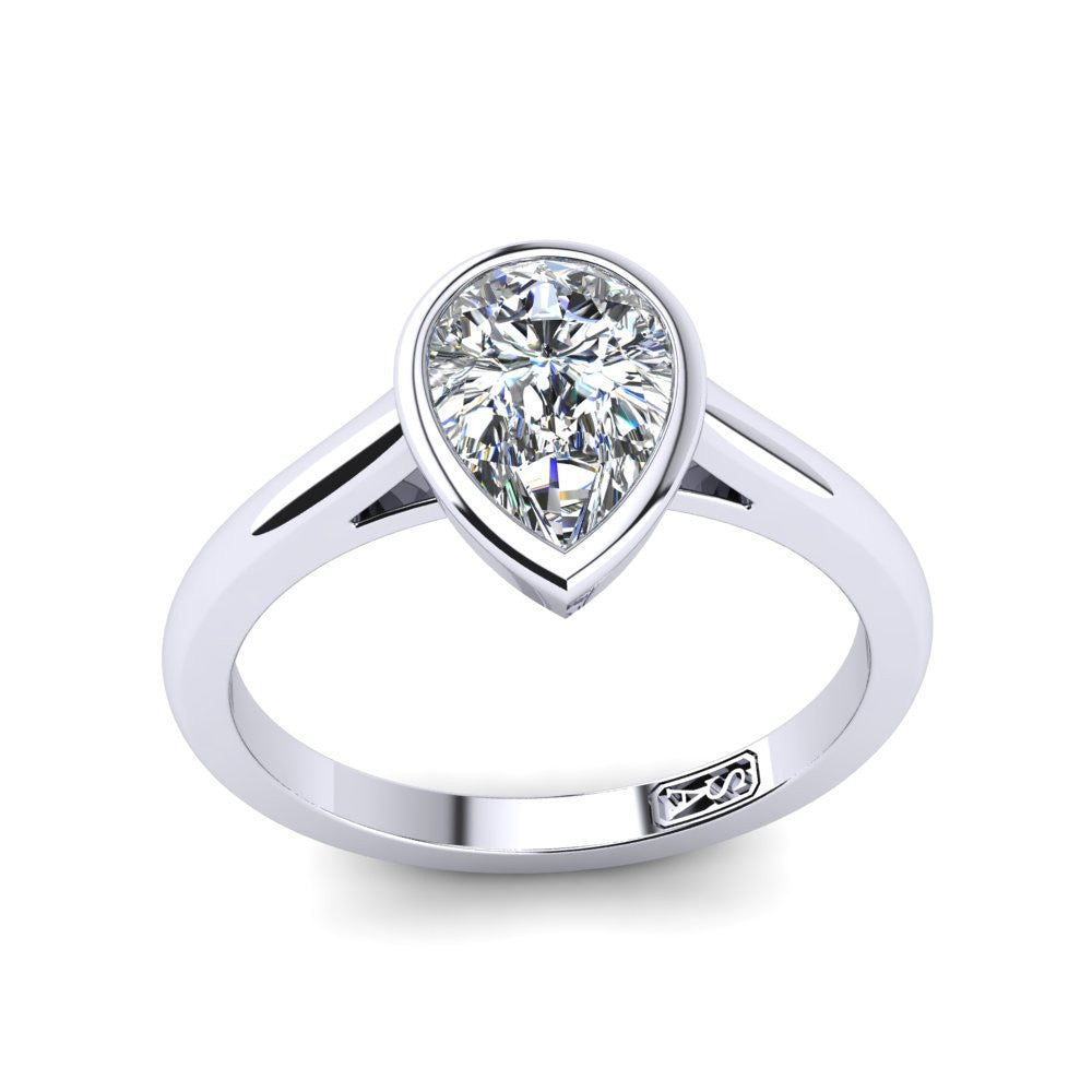 'Abbie' Pear Cut Lab Grown Engagement Ring