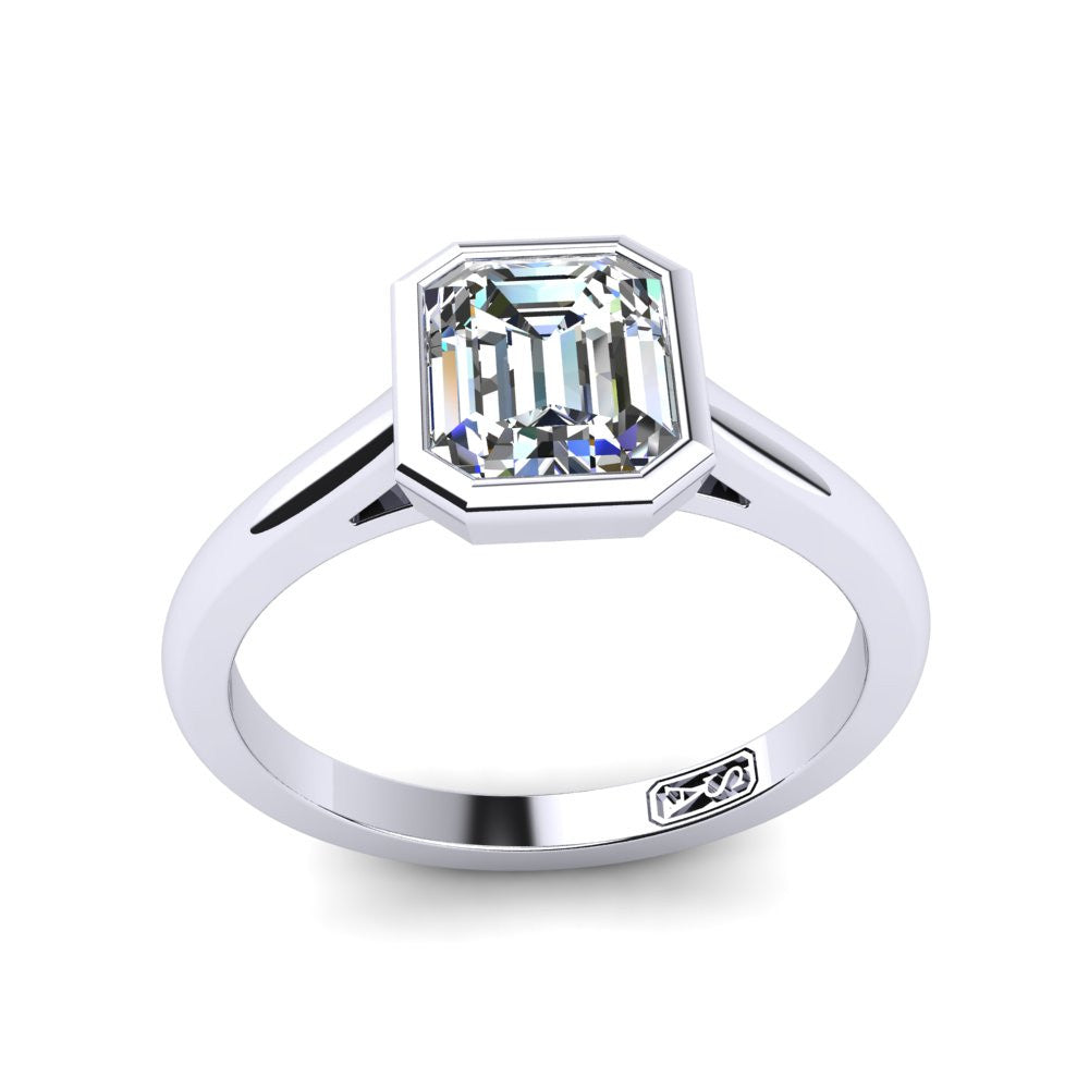 'Abbie' Emerald Cut Lab Grown Engagement Ring
