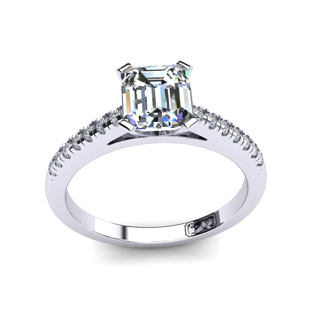 'Julia' Emerald Cut Lab Grown Engagement Ring