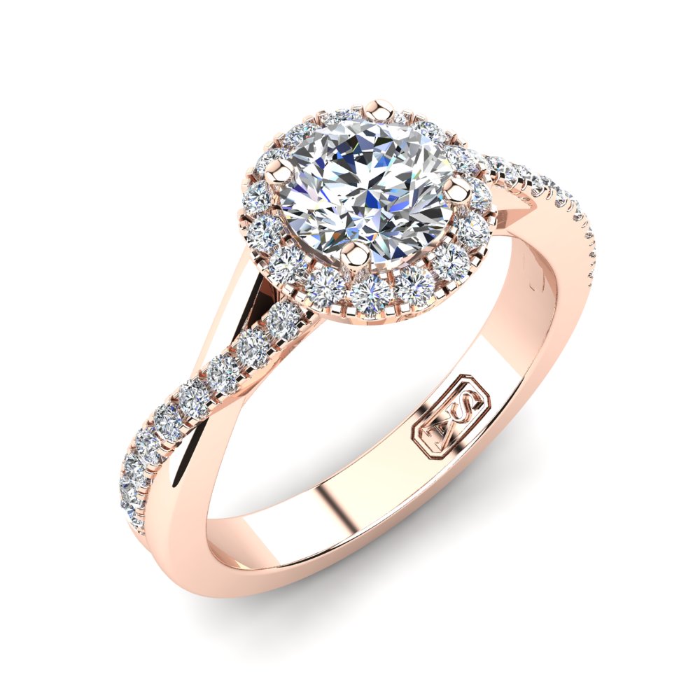'Anna' Round Brilliant Cut Lab Grown Engagement Ring