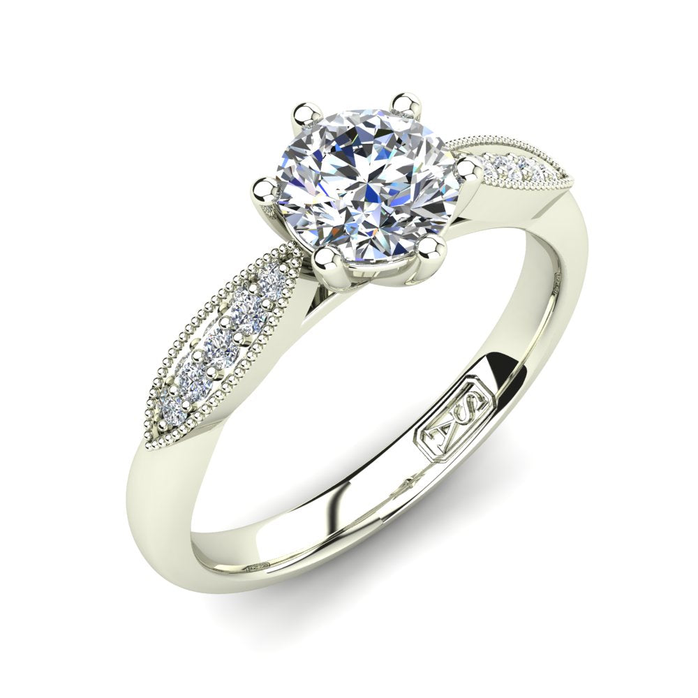 'Elise' Round Brilliant Cut Lab Grown Engagement Ring