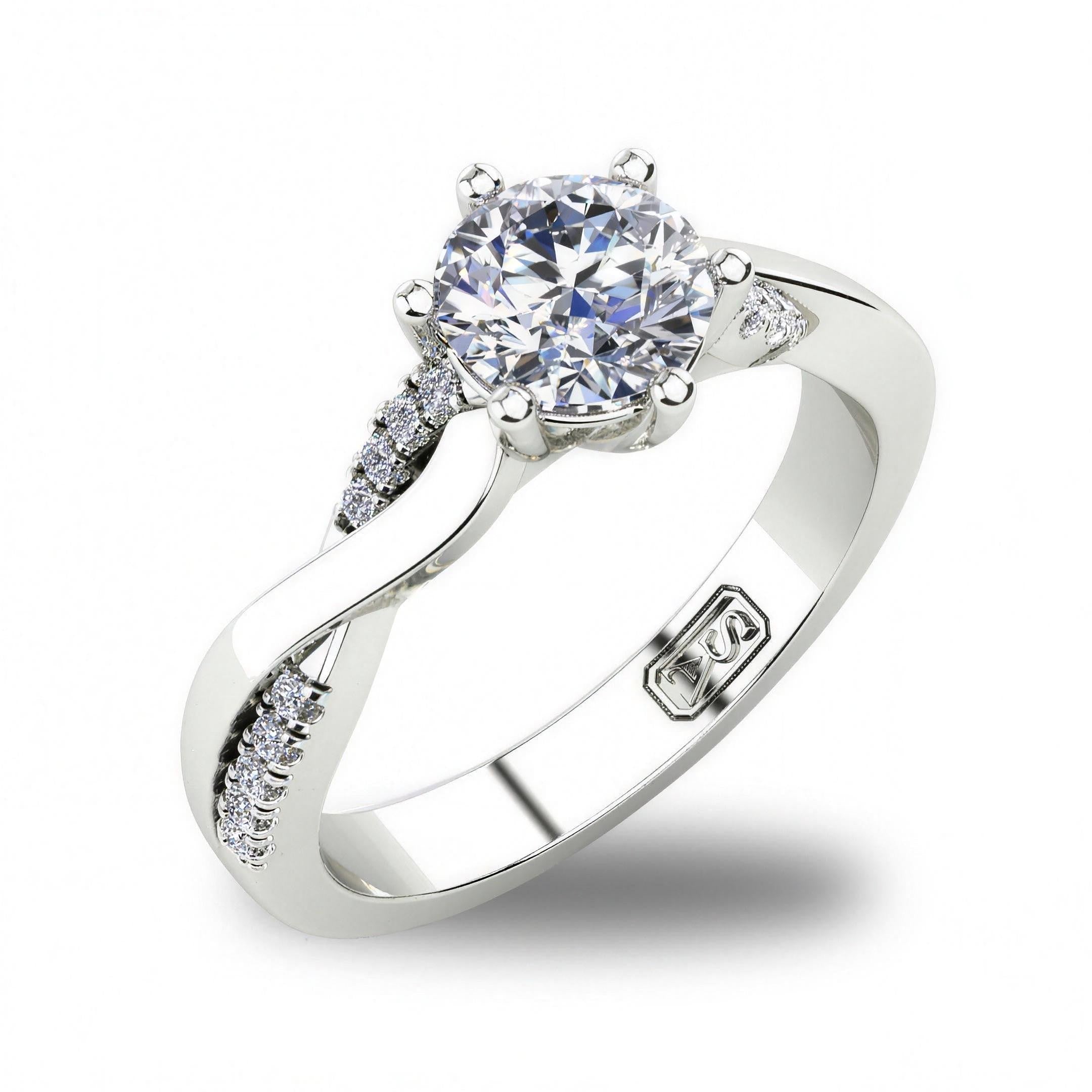 'Adele' Round Brilliant Cut Lab Grown Engagement Ring