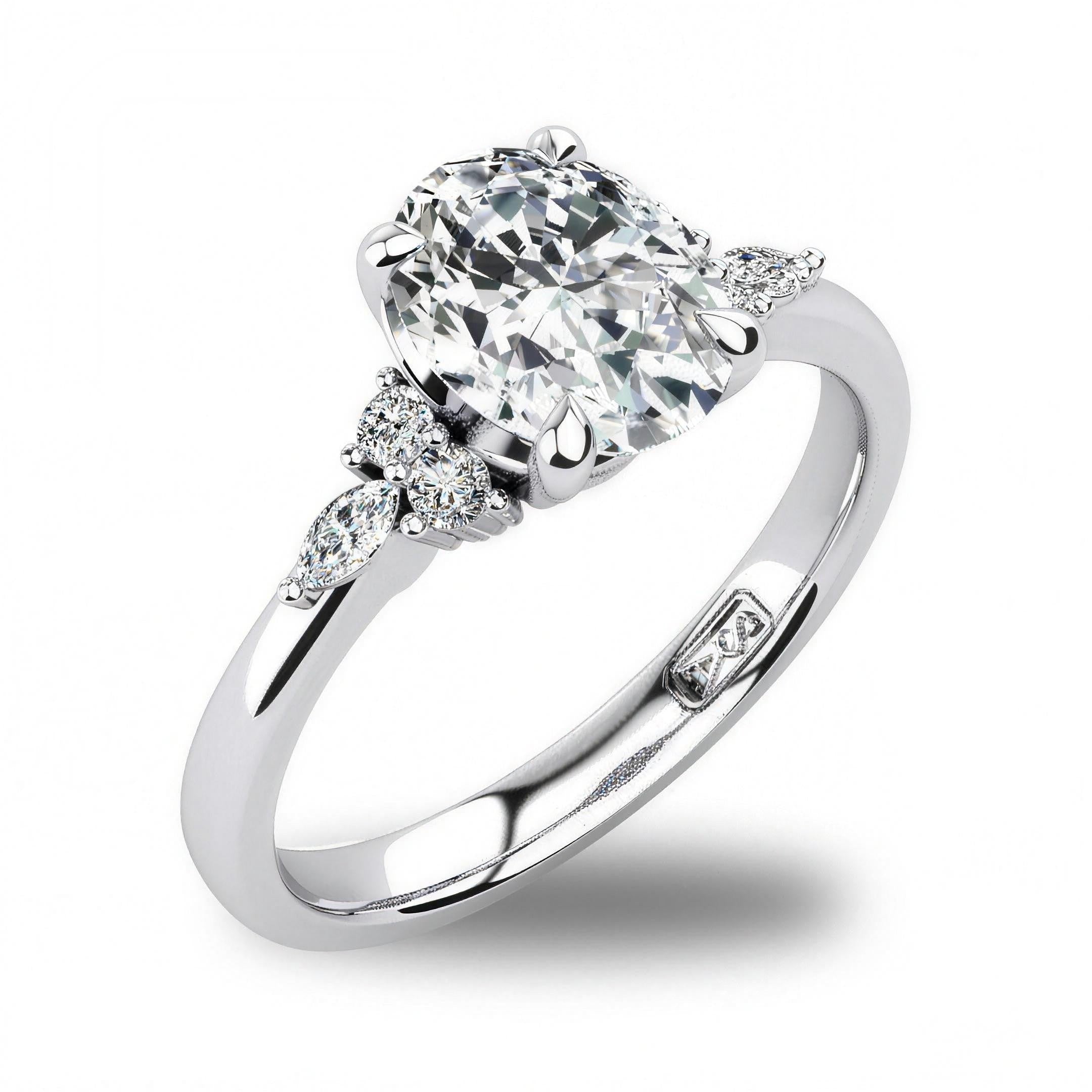 'Alex' Oval Cut Lab Grown Engagement Ring