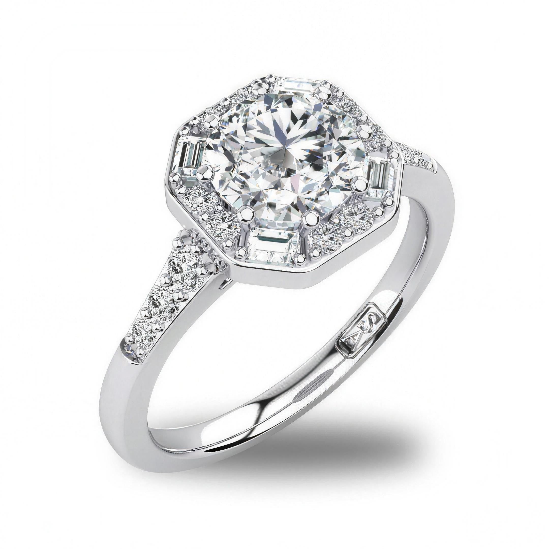 'April' Round Brilliant Cut Lab Grown Engagement Ring