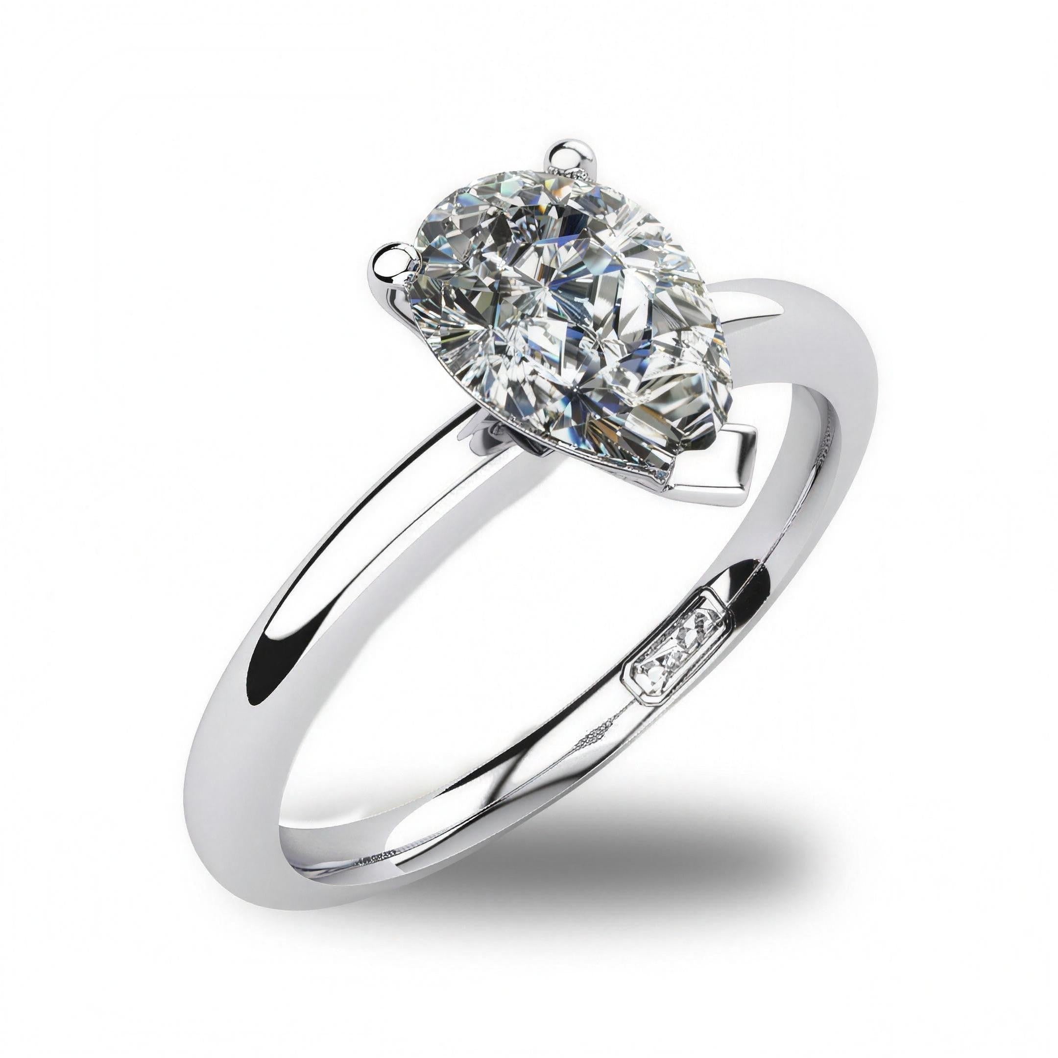 'Casey' Pear Cut Lab Grown Engagement Ring