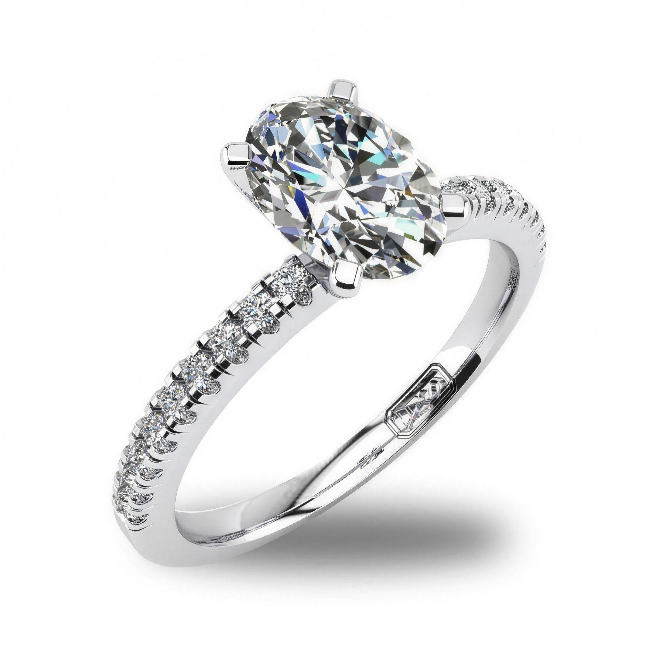 'Chloe' Oval Cut Lab Grown Engagement Ring