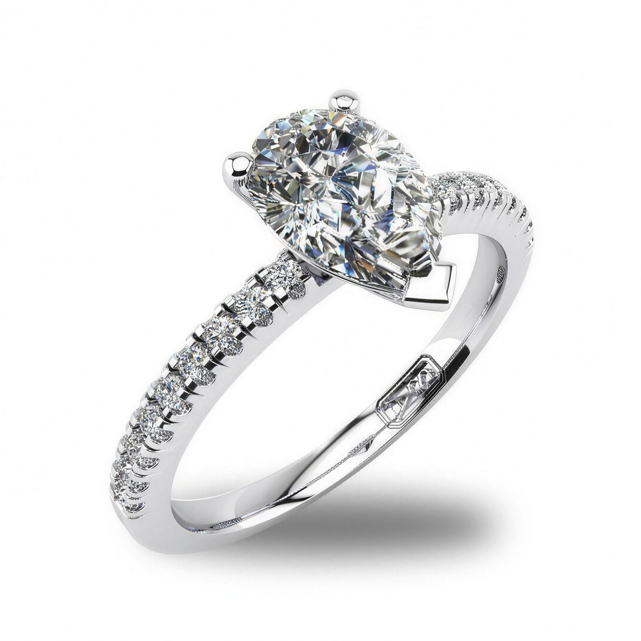 'Chloe' Pear Cut Lab Grown Engagement Ring