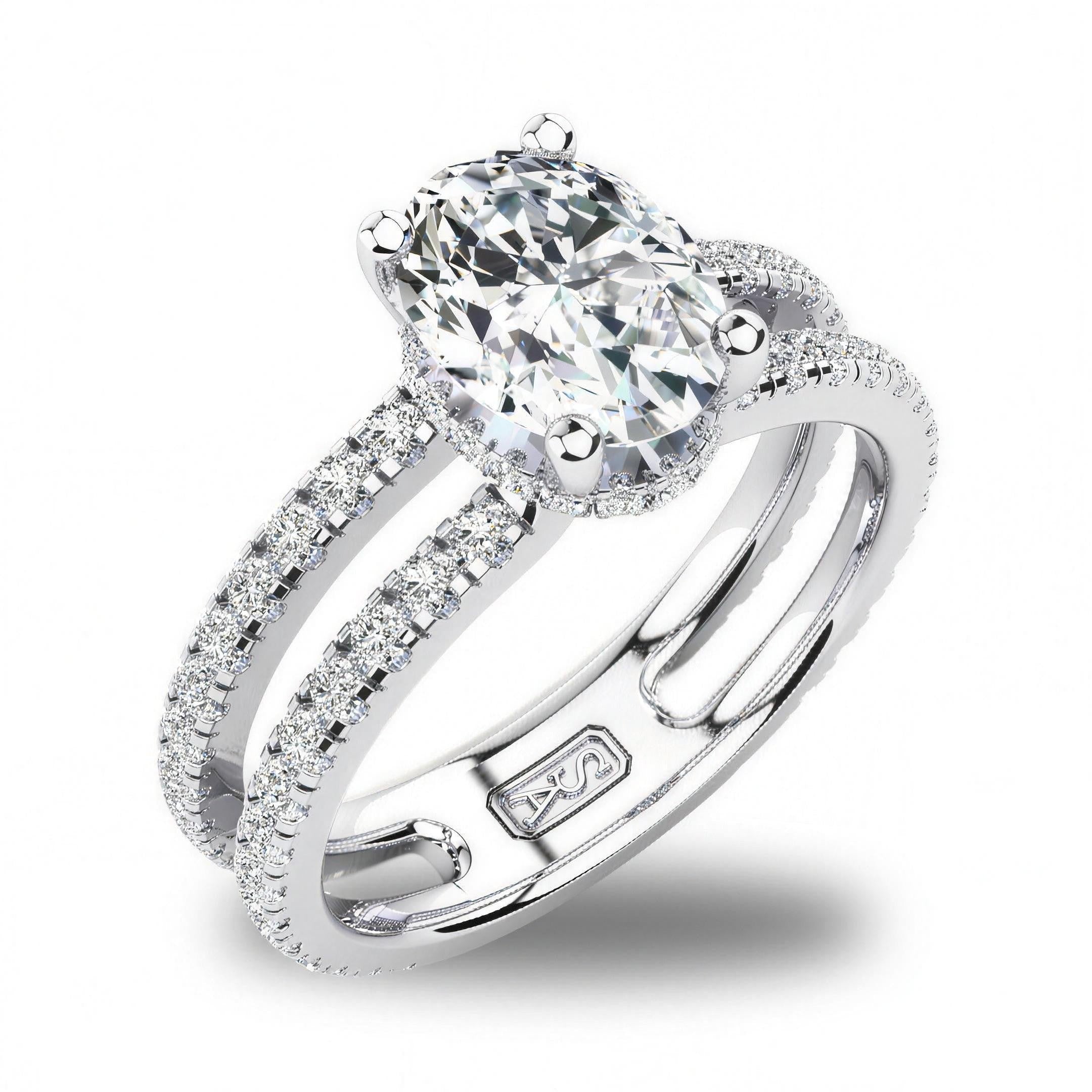 'Ella' Oval Cut Lab Grown Engagement Ring