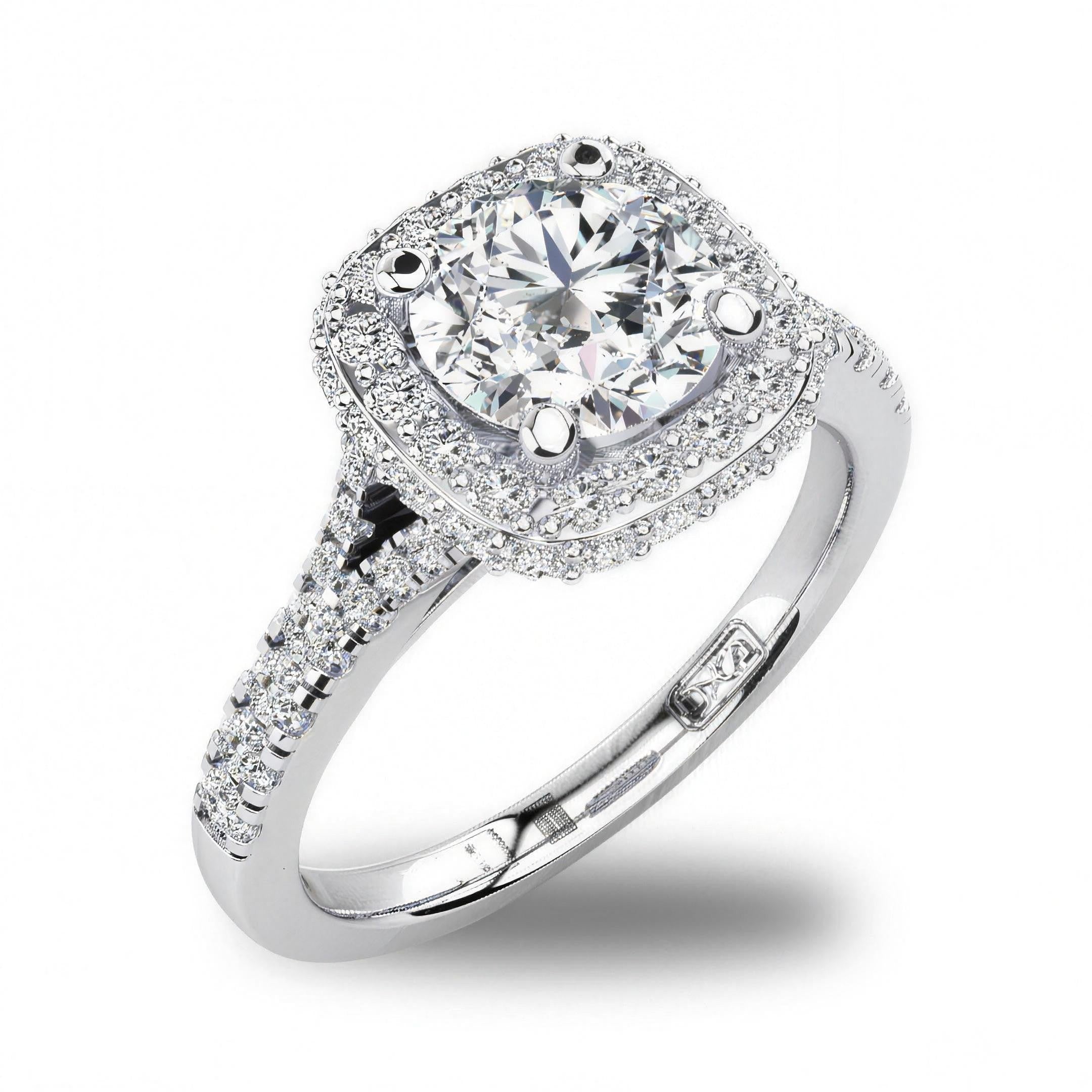 'Faith' Round Brilliant Cut Lab Grown Engagement Ring