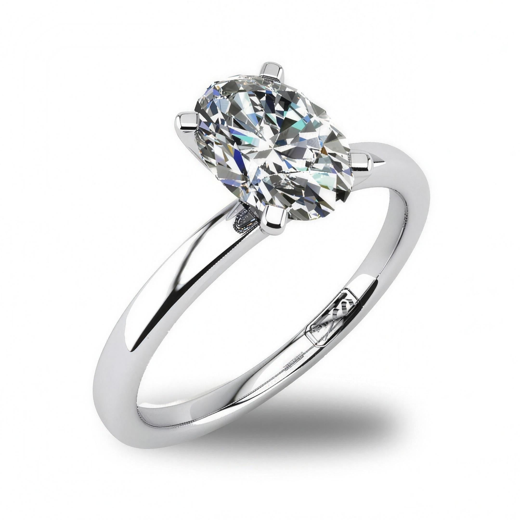 'Fiona' Oval Cut Lab Grown Engagement Ring