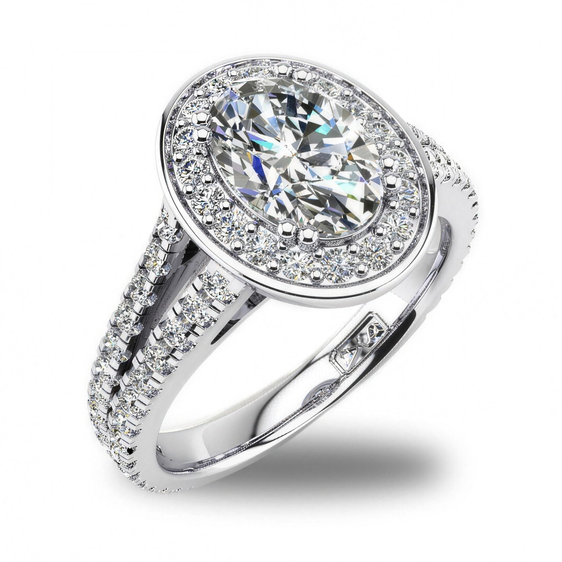 'Flora' Oval Cut Lab Grown Engagement Ring