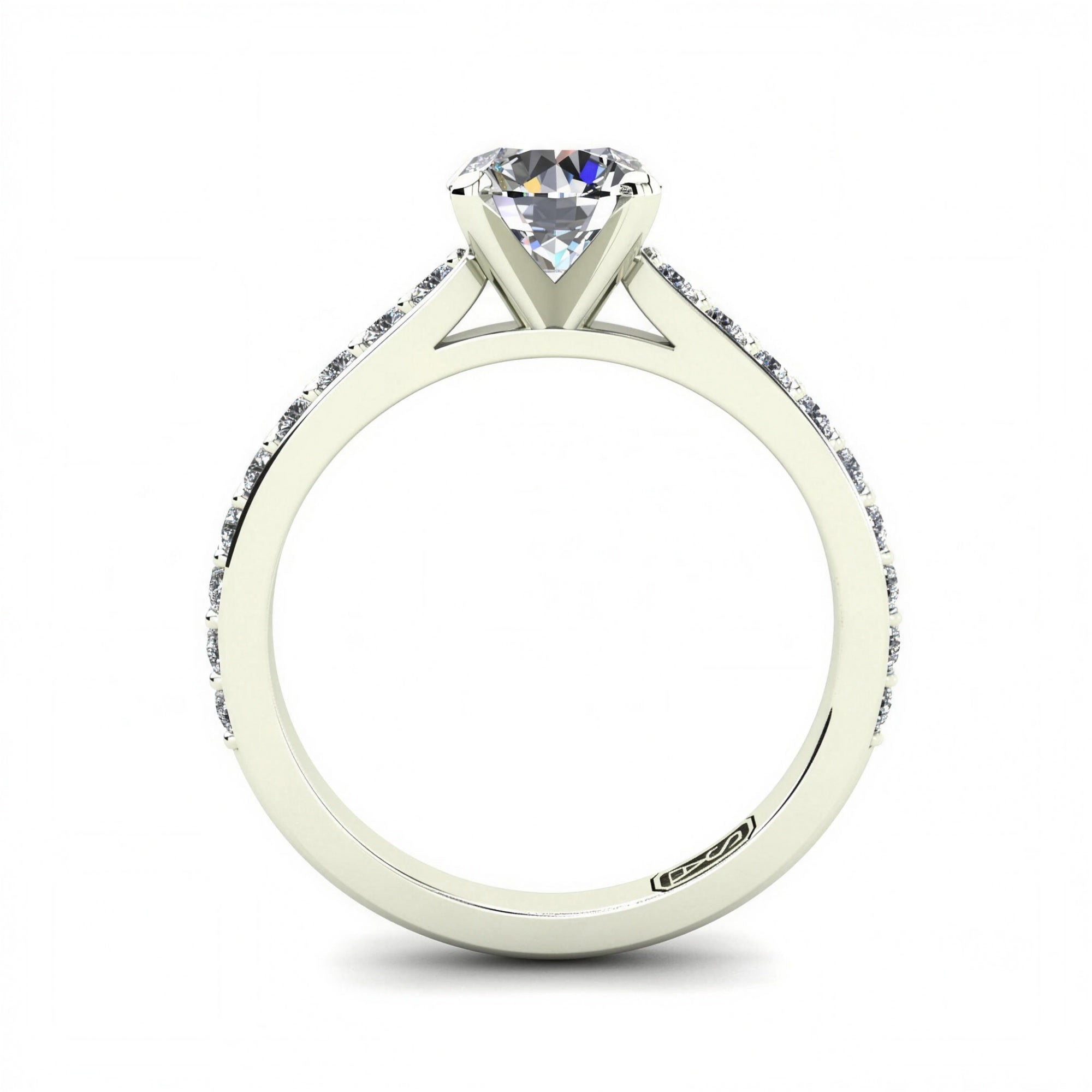 'Sasha' Round Brilliant Cut Engagement Ring — front view