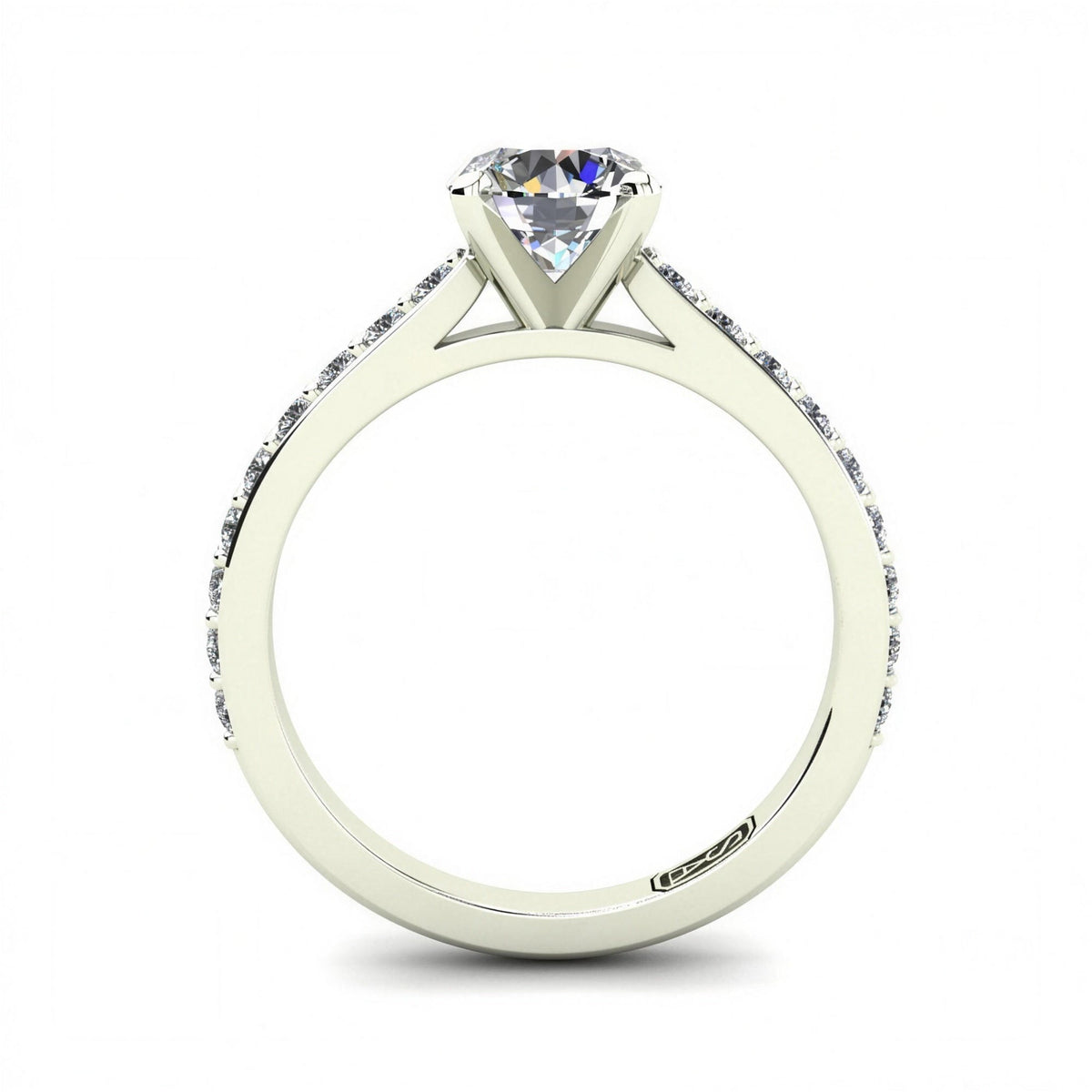'Sasha' Round Brilliant Cut Lab Grown Engagement Ring — front view