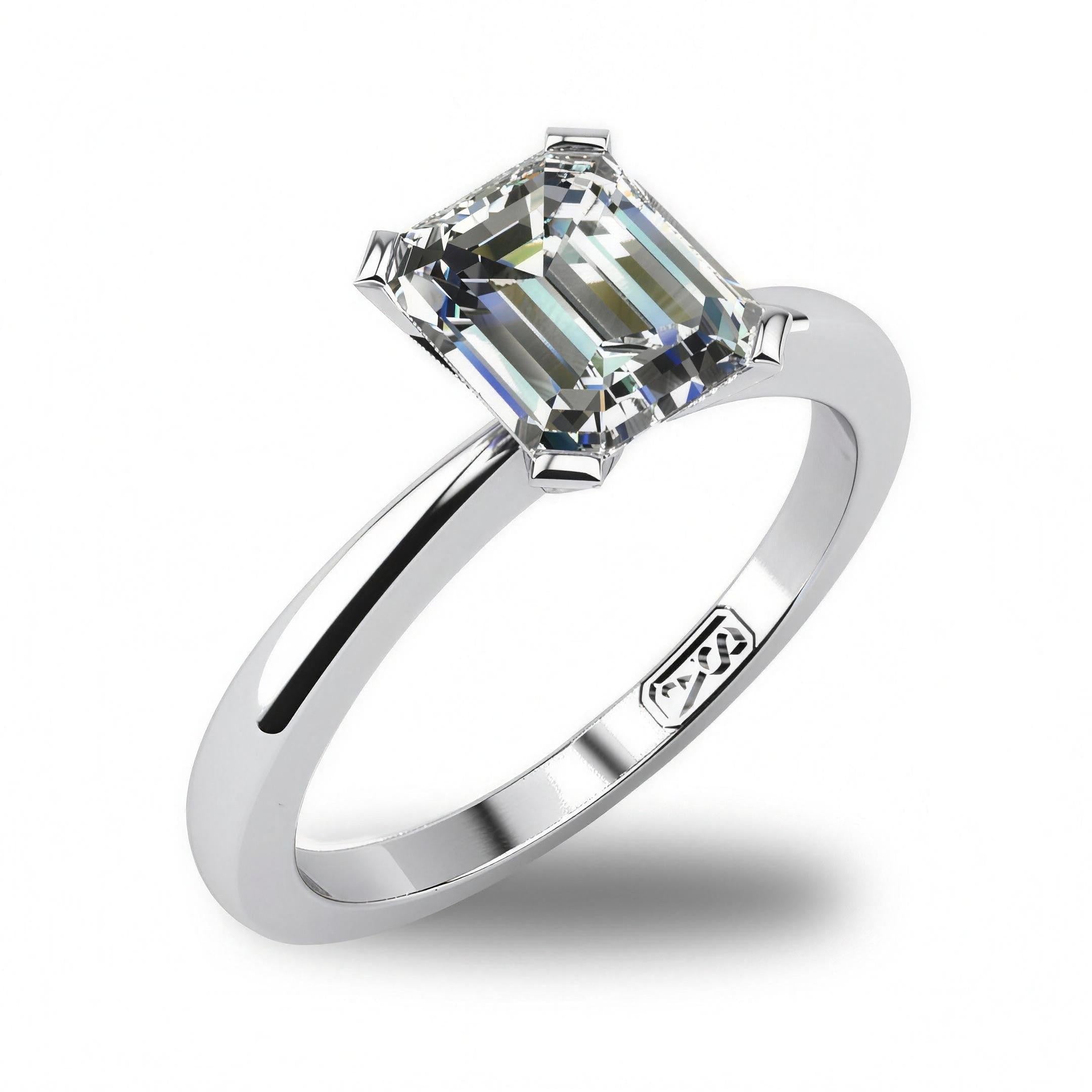 'Grace' Emerald Cut Lab Grown Engagement Ring