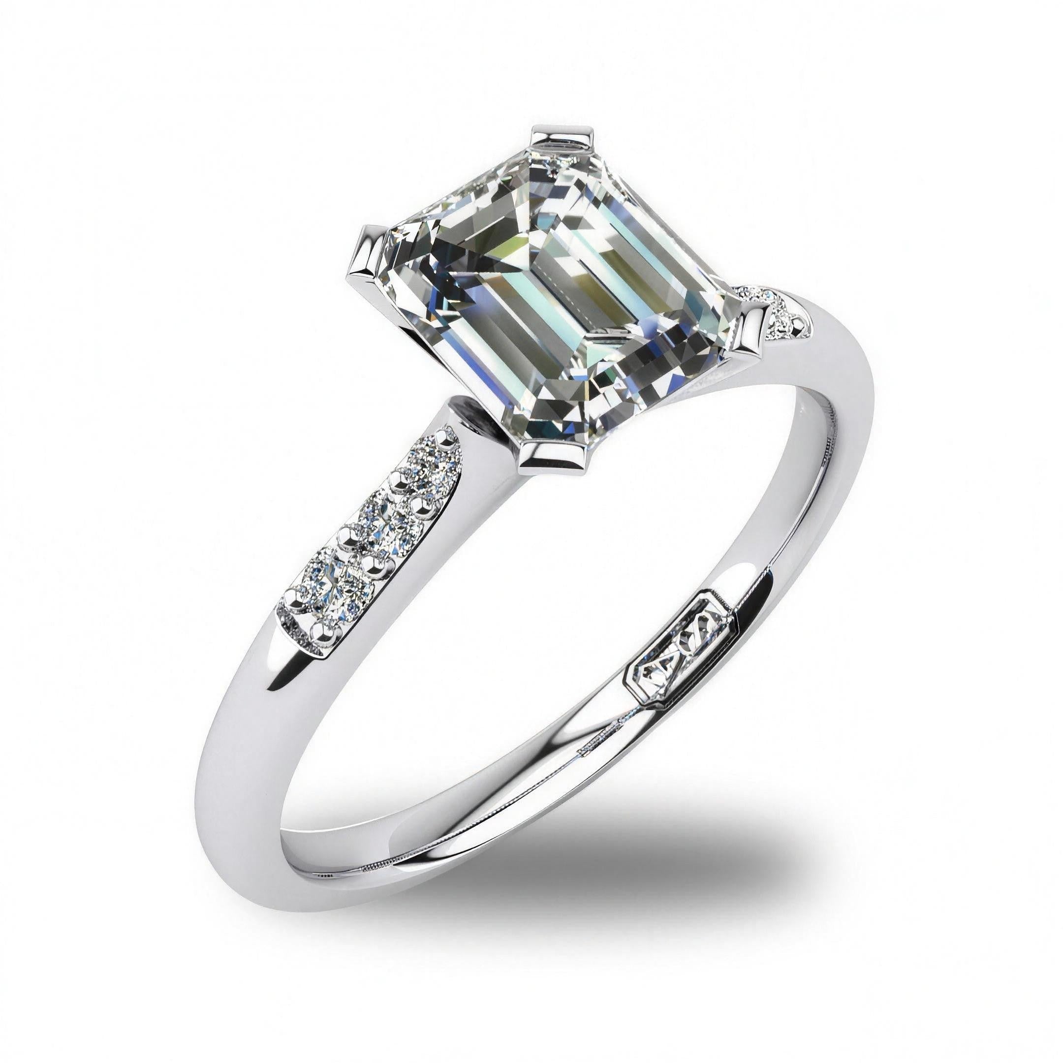 'Hope' Emerald Cut Lab Grown Engagement Ring