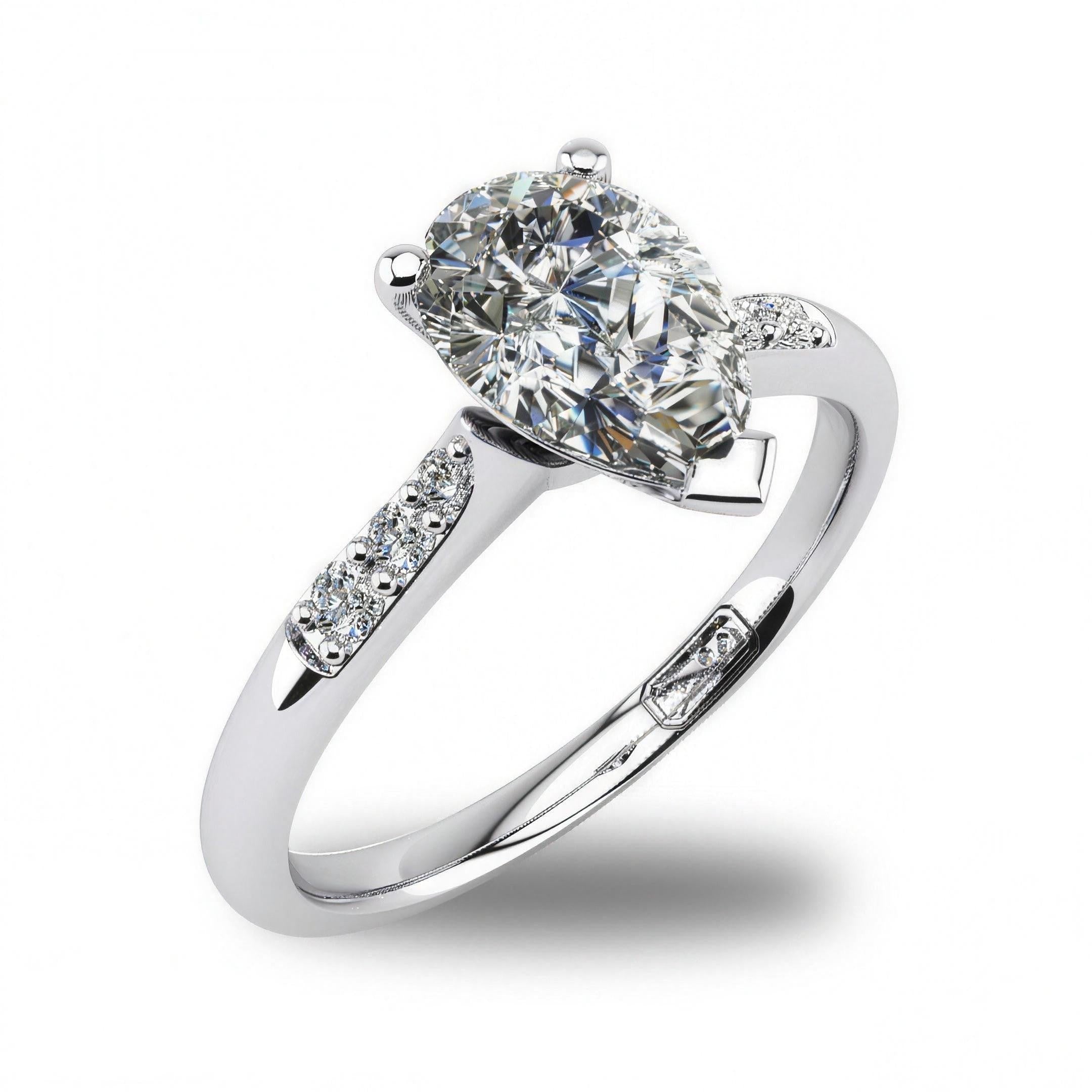 'Hope' Pear Cut Lab Grown Engagement Ring