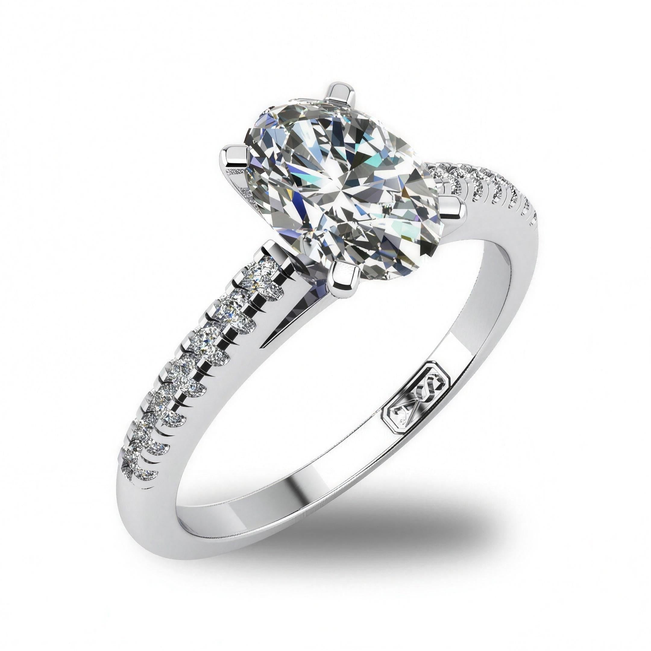 'Julia' Oval Cut Lab Grown Engagement Ring