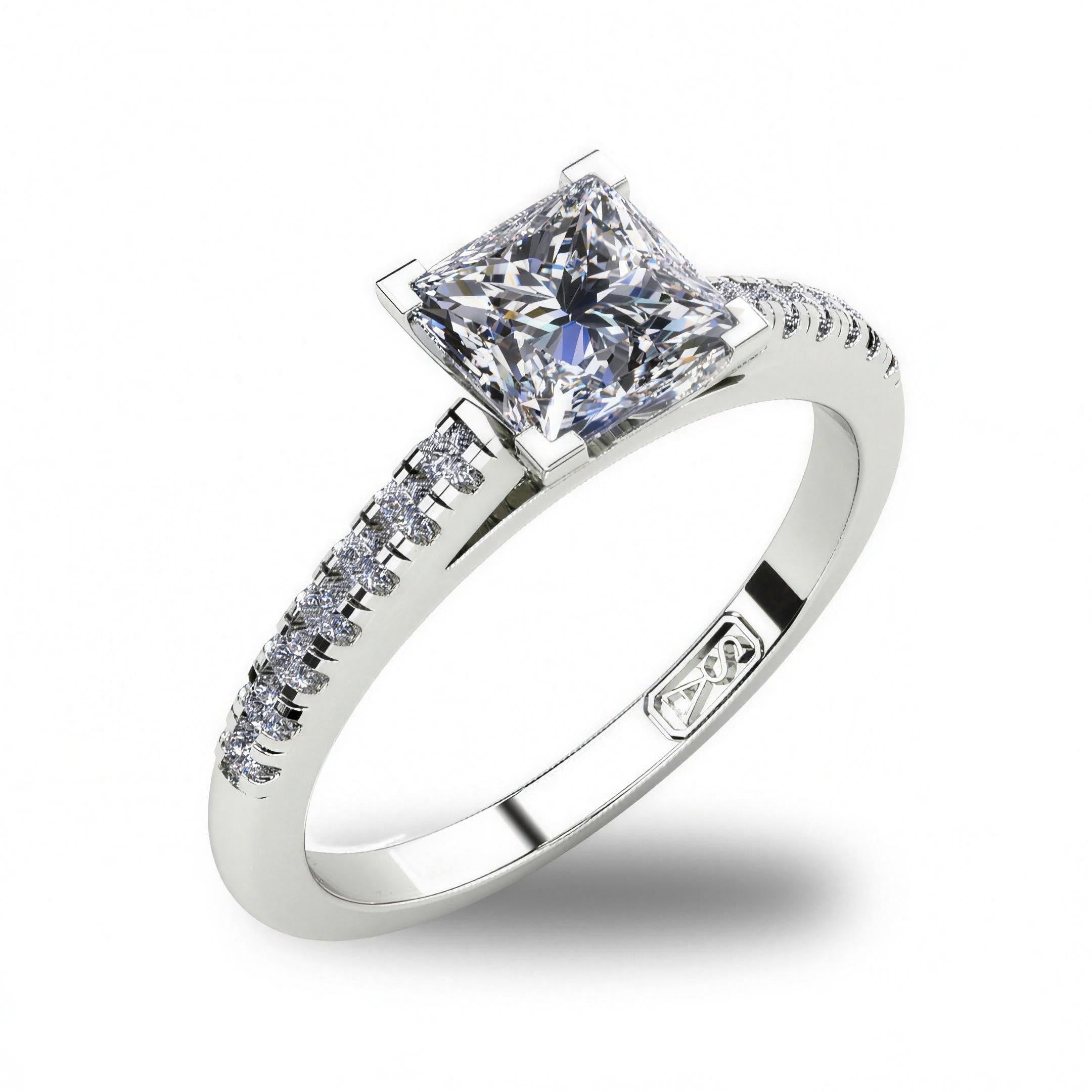 'Julia' Princess Cut Lab Grown Engagement Ring
