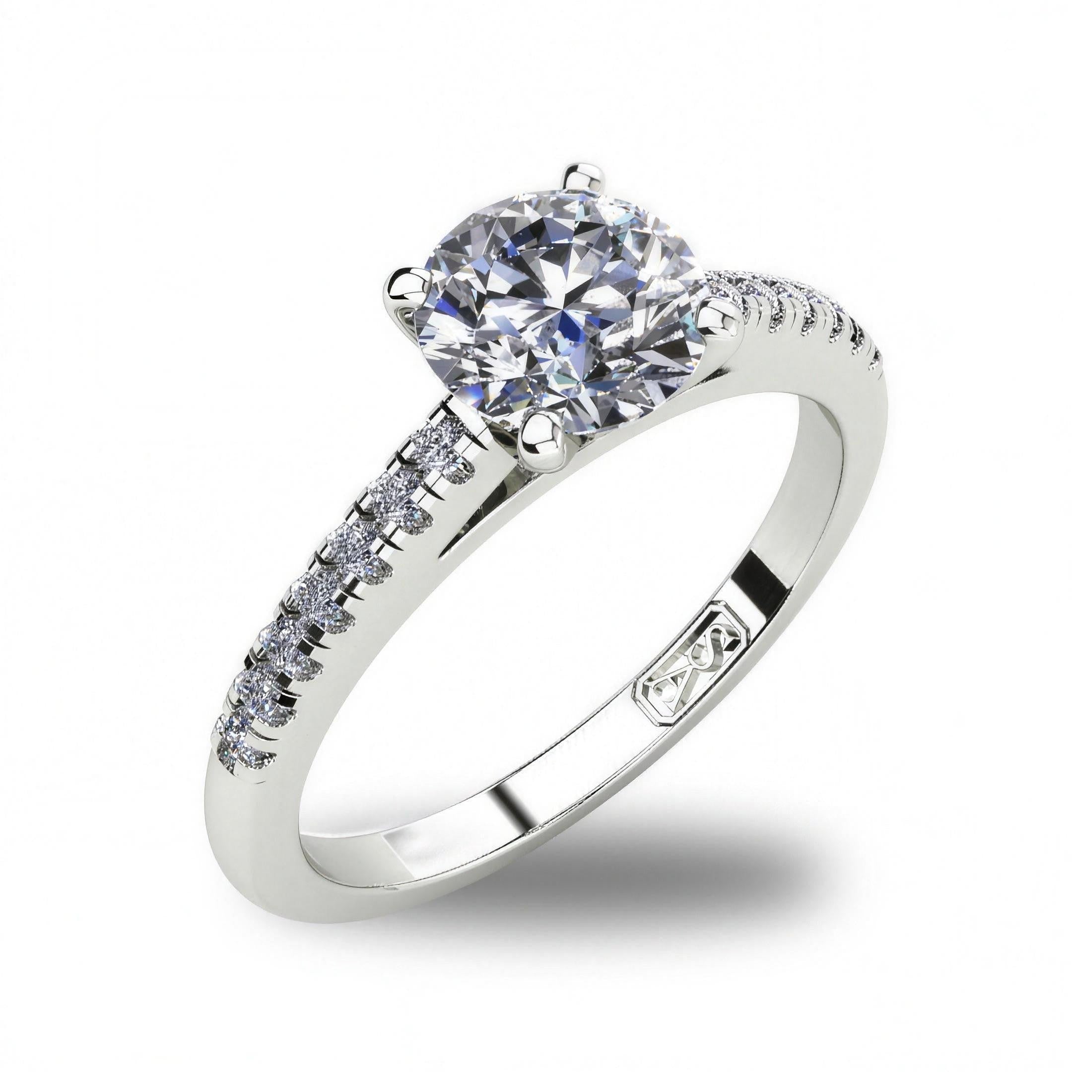 'Julia' Round Brilliant Cut Lab Grown Engagement Ring