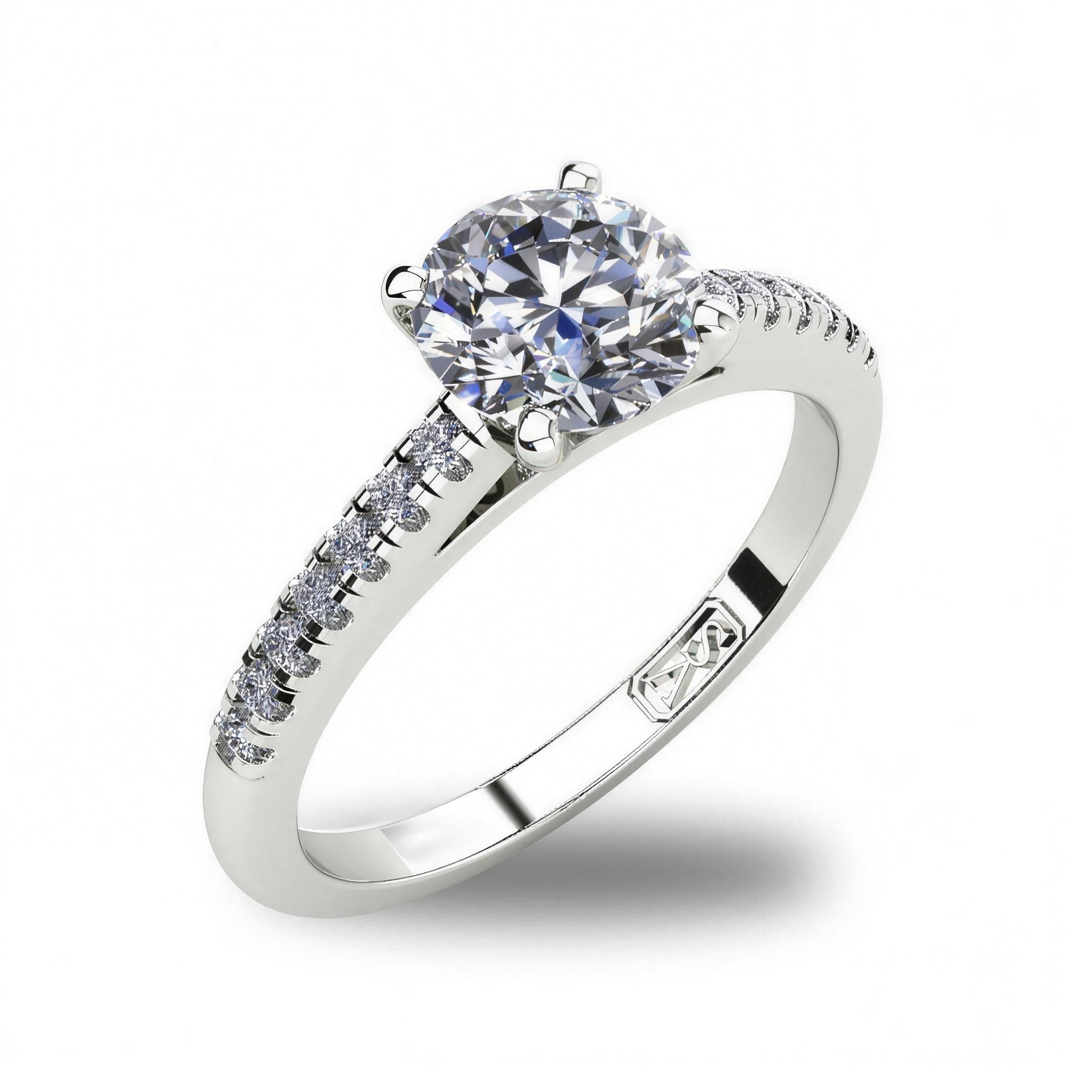 'Julia' Round Brilliant Cut Engagement Ring