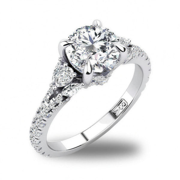 'June' Round Brilliant Cut Lab Grown Engagement Ring