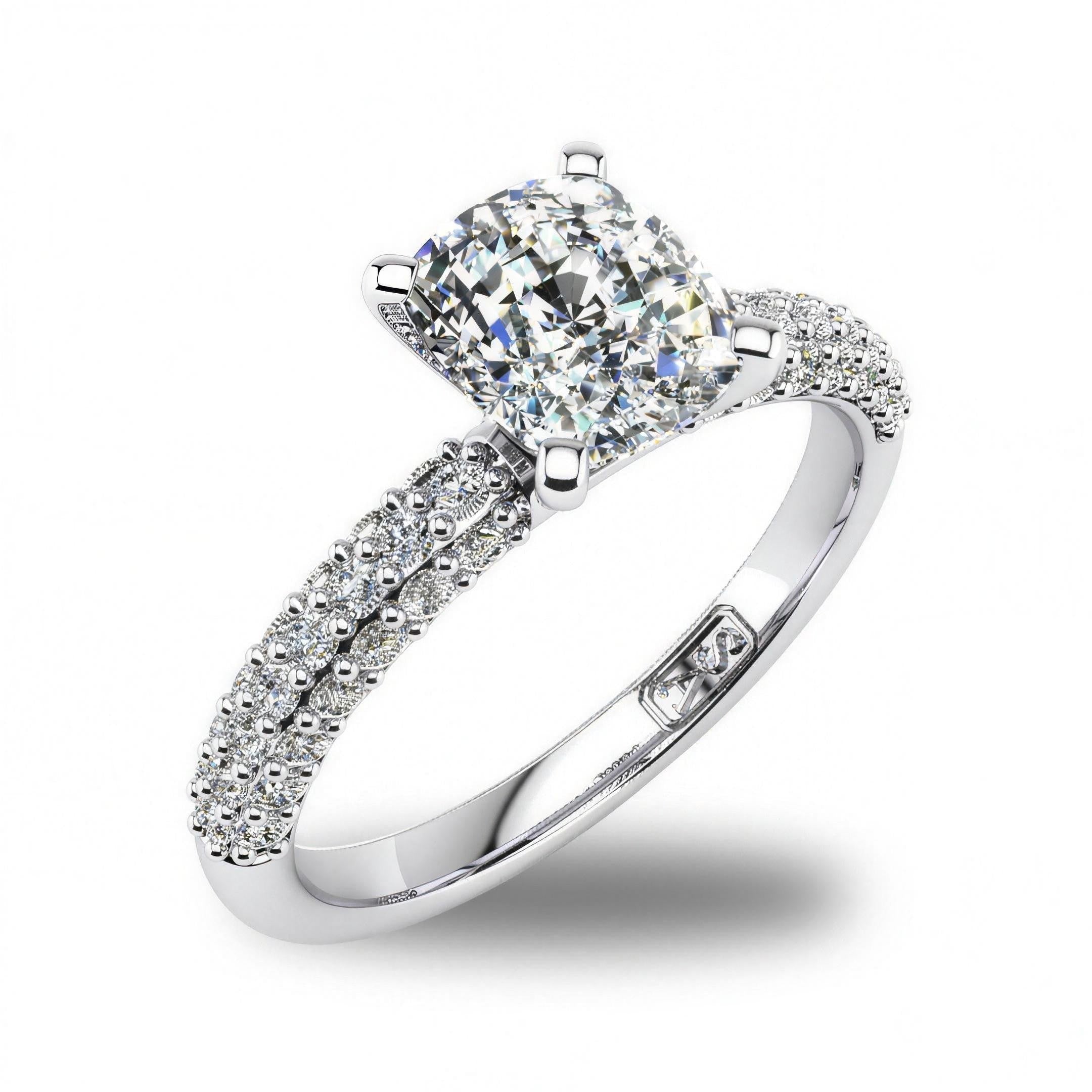 'Kylie' Cushion Cut Lab Grown Engagement Ring