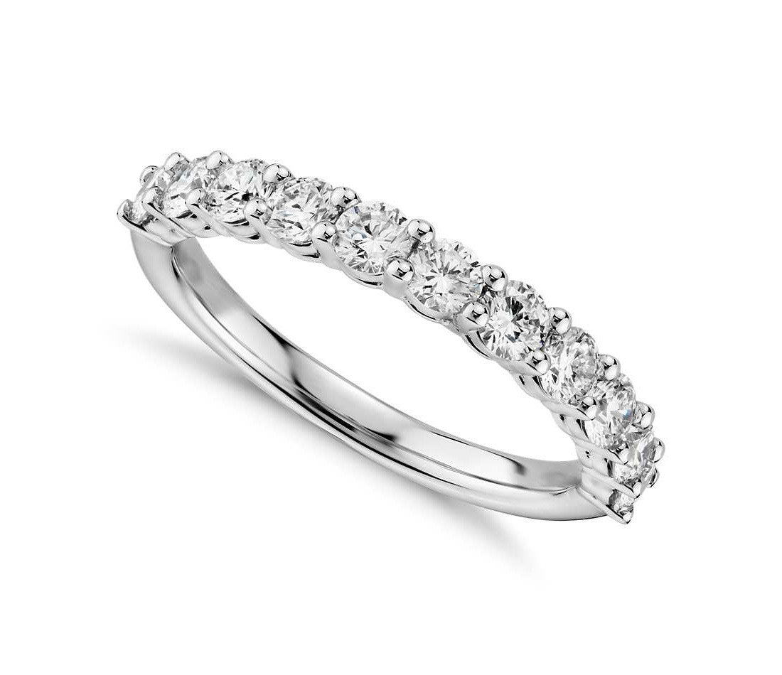 Round Brilliant 9 Diamond Claw Set Band
