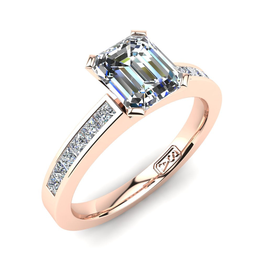 'Lydia' Emerald Cut Engagement Ring
