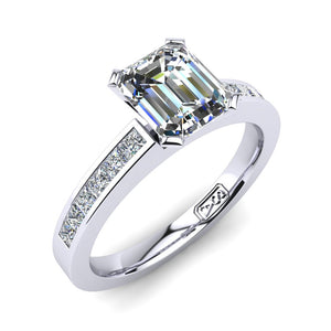 'Lydia' Emerald Cut Engagement Ring