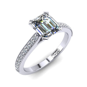 'Nadia' Emerald Cut Engagement Ring