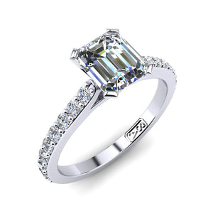 'Sasha' Emerald Cut Engagement Ring