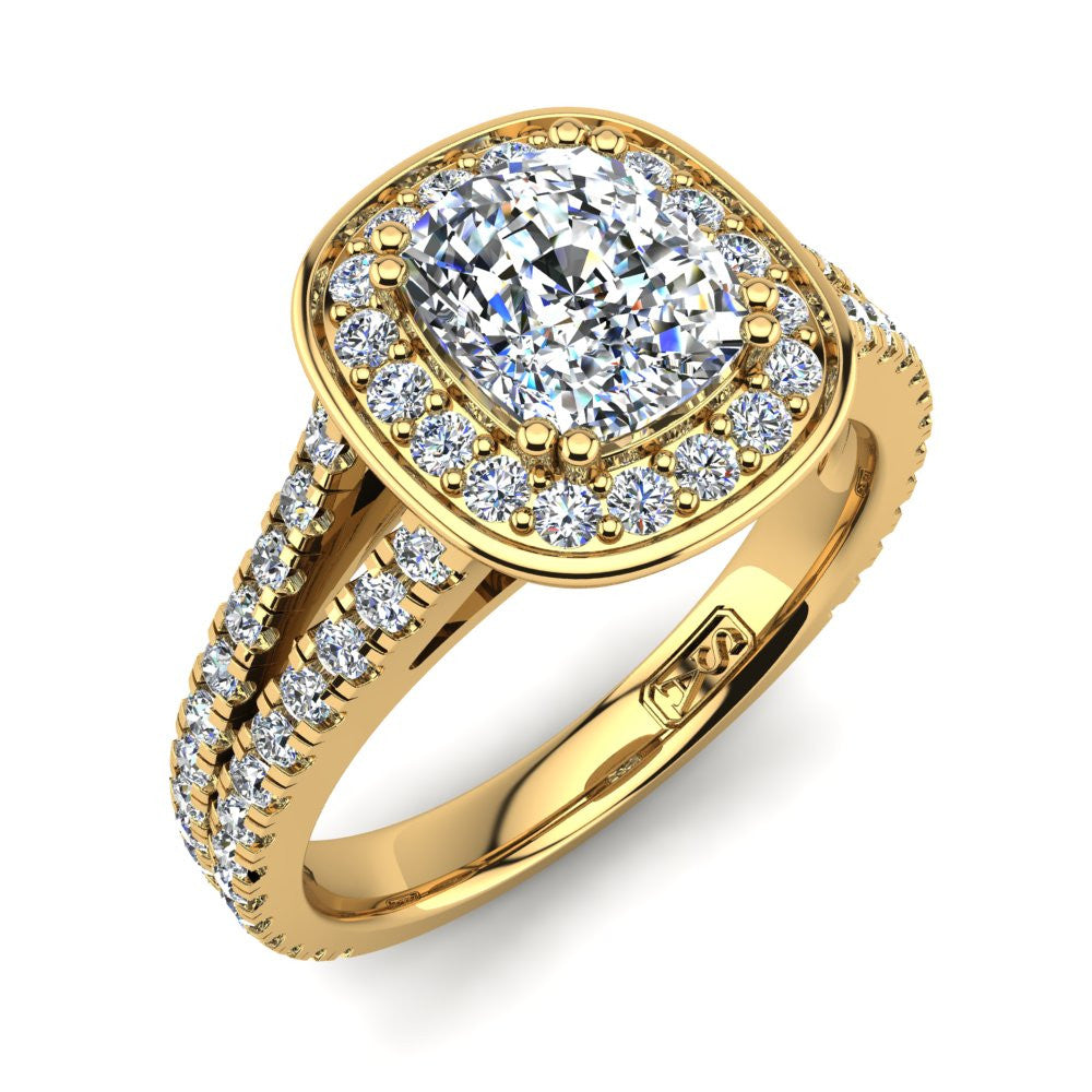 'Flora' Cushion Cut Engagement Ring