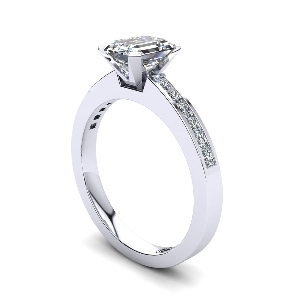 'Lydia' Emerald Cut Engagement Ring