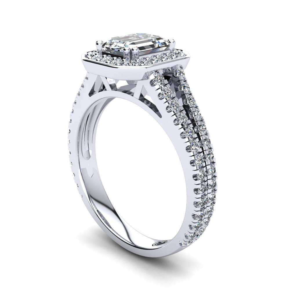'Flora' Emerald Cut Engagement Ring